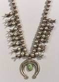 Southwest Silver Squash Blossom Necklace