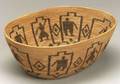 California Coiled Pictorial Basketry Bowl