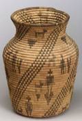 Southwest Pictorial Coiled Basketry Olla