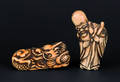 Two Japanese carved ivory netsuke 19th c