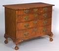 Chippendale Mahogany Carved Reverse Serpentine Chest of Drawers