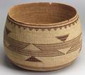 Large Northern California Polychrome Twined Basketry Bowl