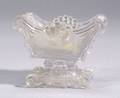 Colorless Pressed Pattern Lacy Glass Shell Pattern Salt