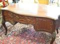 Late Victorian Paine Furniture Louis XV Style Carved Mahogany and Mahogany Veneer Serpentine Partners Desk
