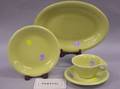 Thirtyone Piece Russel Wright Chartreuse Curry Glazed Ceramic Dessert Set