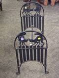 Black Painted Art Deco Cast Iron Fighting Cats on a Fence Bench