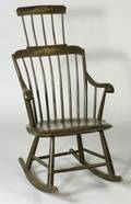 Windsor Paint Decorated Combback Painted Rocking Chair