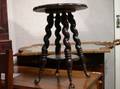 Late Victorian Walnut Tabouret with Splayed SpiralTurned Legs and Metal Talon and Glass Ball Feet