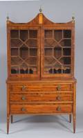 Federal Mahogany Inlaid Glazed DeskBookcase