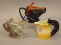 Royal Bayreuth Porcelain Black Cat Handle Creamer Eagle Creamer and Black Cow Creamer