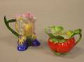 Royal Bayreuth Porcelain Iris Creamer and Tomato Creamer
