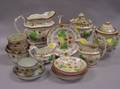 NineteenPiece Assembled English Strawberry Pattern Pearlware Partial Tea Service