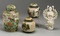 Three Chinese Porcelain Ginger Jars and a Blanc de Chine Goddess