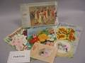 Lot of Assorted Color Lithograph Seed Labels Scraps Greeting Cards Die Cuts Farming and Domestic Pamphlets Ephemera Etc