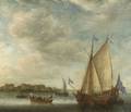 Attributed to Jan Abrahamsz Beerstraten Dutch 16221666 Animated Harbor Scene