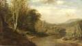 William Richardson Tyler American 18251896 Expansive River Landscape with Cows Watering