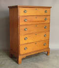 Chippendale pine semi tall chest