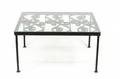 Iron Framed  Glass Top Table wScrolled Motif