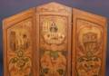 Judaic Threepanel Polychrome Decorated Floor Screen