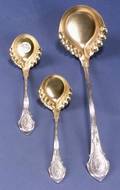 Three Wood  Hughes Angelo Pattern Sterling Ladles