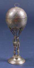German 800 Silver Figural Hot Air Balloon Box