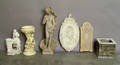 Six piece modern garden statuary