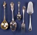 Thirteen Continental Silver Flatware Items