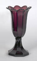 Sandwich Glass paneled tulip vase mid 19th c