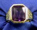 Gentlemans Gothic Revival 14kt Gold Ring