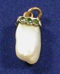 Art Nouveau Freshwater Pearl and Demantoid Garnet Pendant
