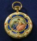 18kt Gold and Enamel Pendant Watch