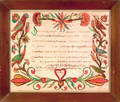 Northampton County Pennsylvania printed and hand colored fraktur dated 1792