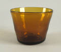 Heavy blown golden amber glass deep bowl ca 1820