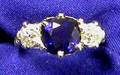 Art Deco Platinum Sapphire and Diamond Ring