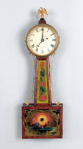 Massachusetts Federal mahogany banjo timepiece ca 1825