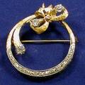 14kt Gold and Diamond Circle Pin