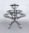 George III painted three tier wrought iron flower stand ca 1800
