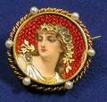 Antique 18kt Gold and Enamel Pin