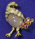 18kt Gold and Gemset Pin