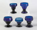 Five pattern molded cobalt glass master salts
