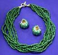 Sterling Silver and Malachite Torsade