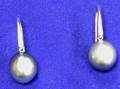 Tahitian Pearl and Diamond Earpendants