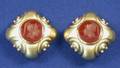 18kt Gold and Intaglio Earclips