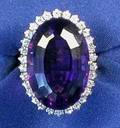 14kt White Gold Amethyst and Diamond Ring
