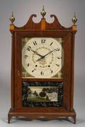 Federal Mahogany Pillar and Scroll Clock