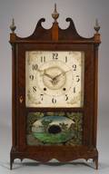 Federal Mahogany Pillar and Scroll Clock