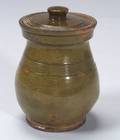 Covered Redware Jar