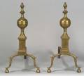 Pair of Brass and Iron Andirons
