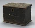 Small Black Painted Wooden Box with Drawer
