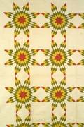Pieced Cotton Harvest Sun Pattern Quilt